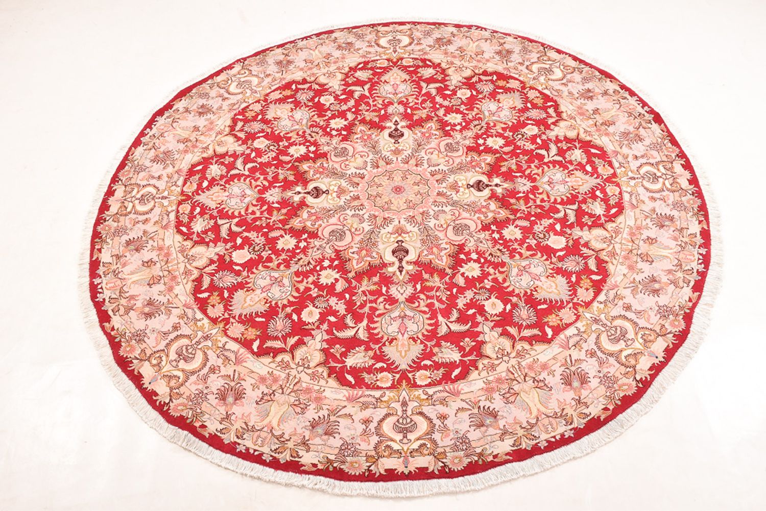 Perserteppich - Täbriz - Premium rund  - 200 x 200 cm - rot