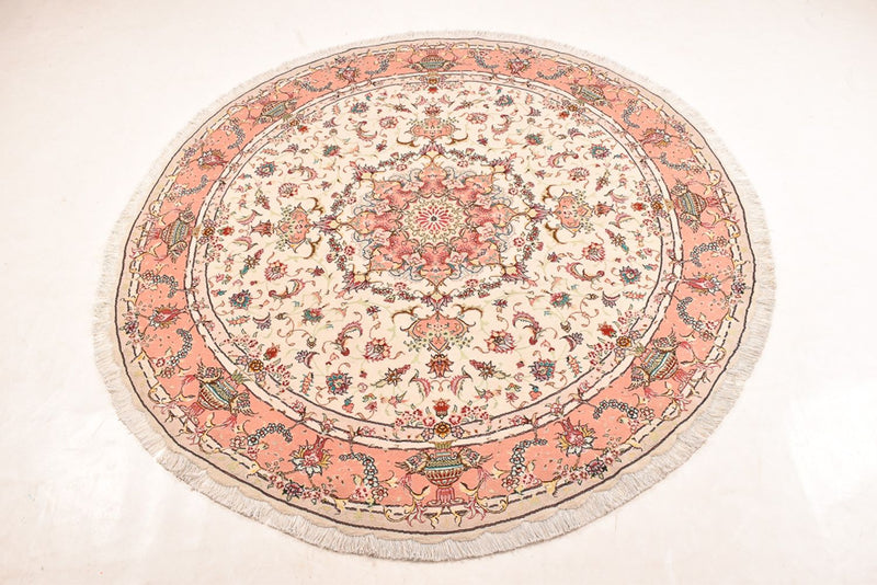 Perserteppich - Täbriz - Premium rund  - 200 x 200 cm - creme