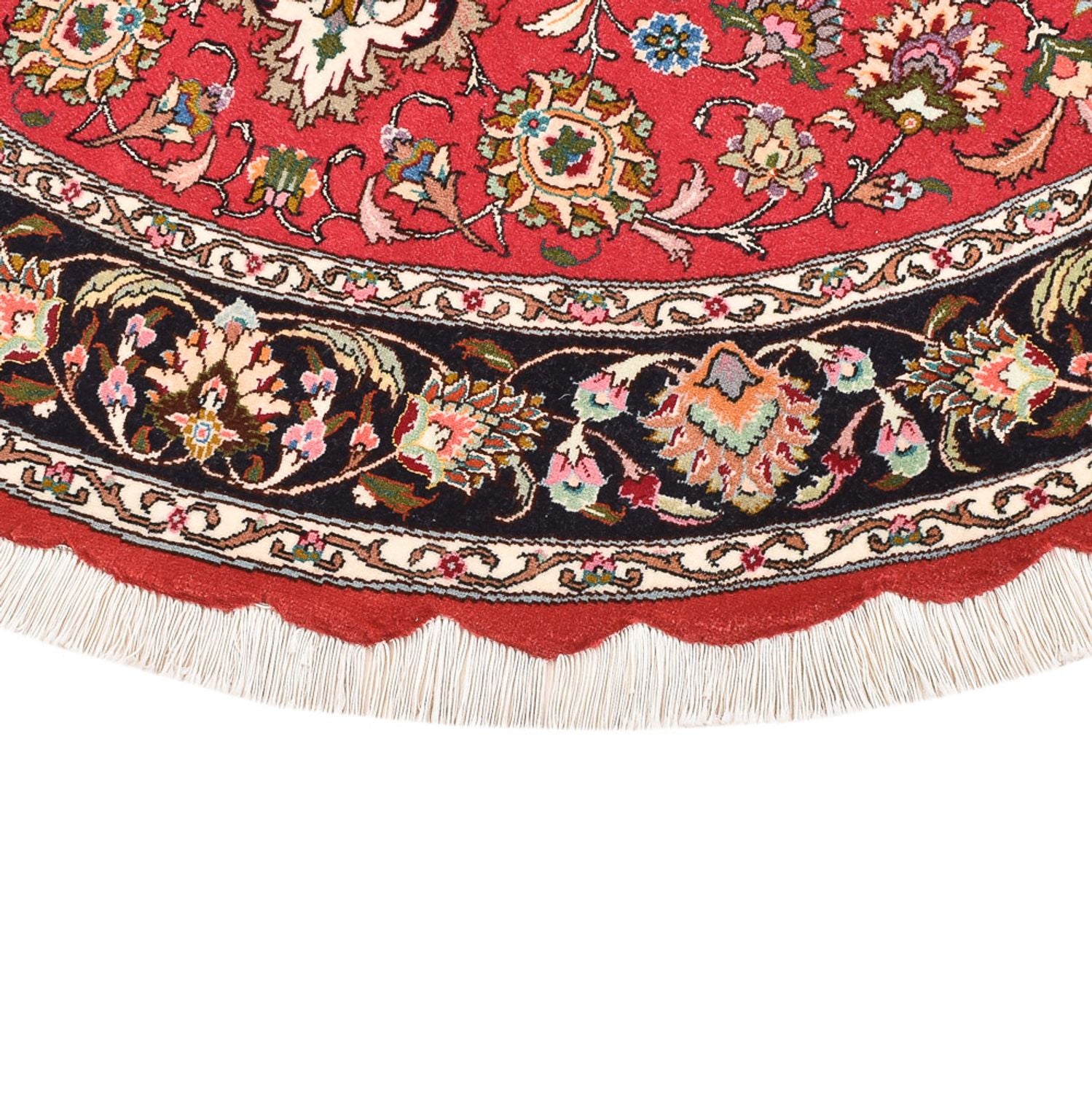 Perserteppich - Täbriz - Royal rund  - 150 x 150 cm - rot