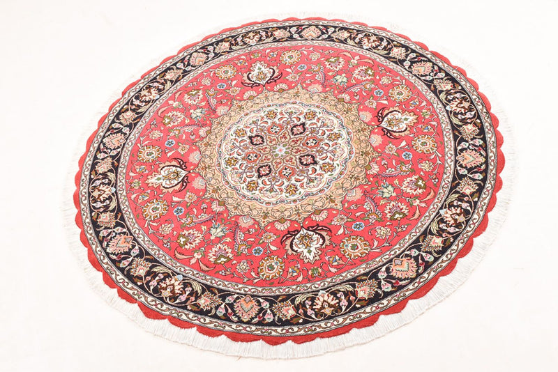 Perserteppich - Täbriz - Royal rund  - 150 x 150 cm - rot