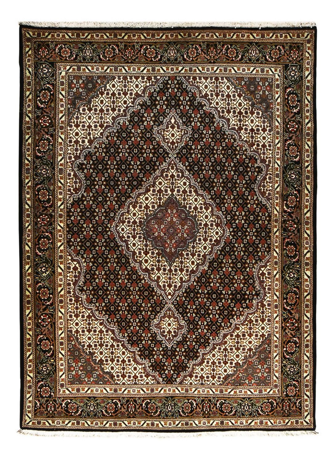 Perserteppich - Täbriz - Royal - 210 x 152 cm - dunkelbraun