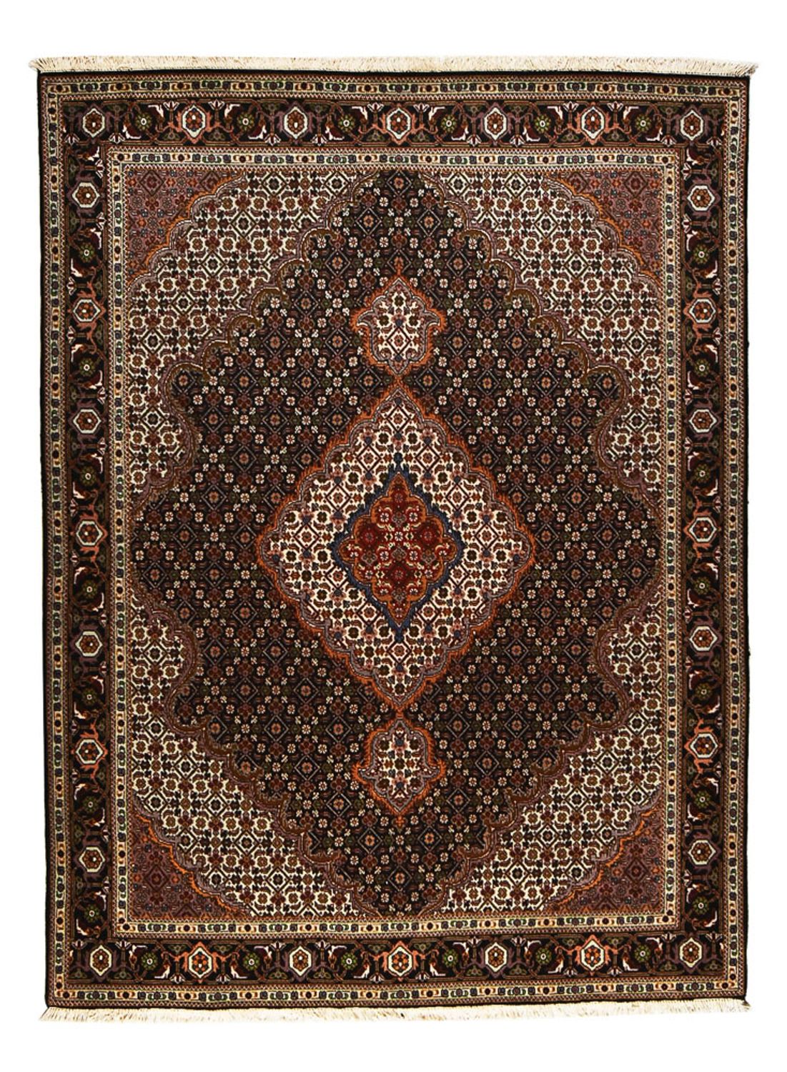 Perserteppich - Täbriz - Royal - 204 x 152 cm - dunkelbraun