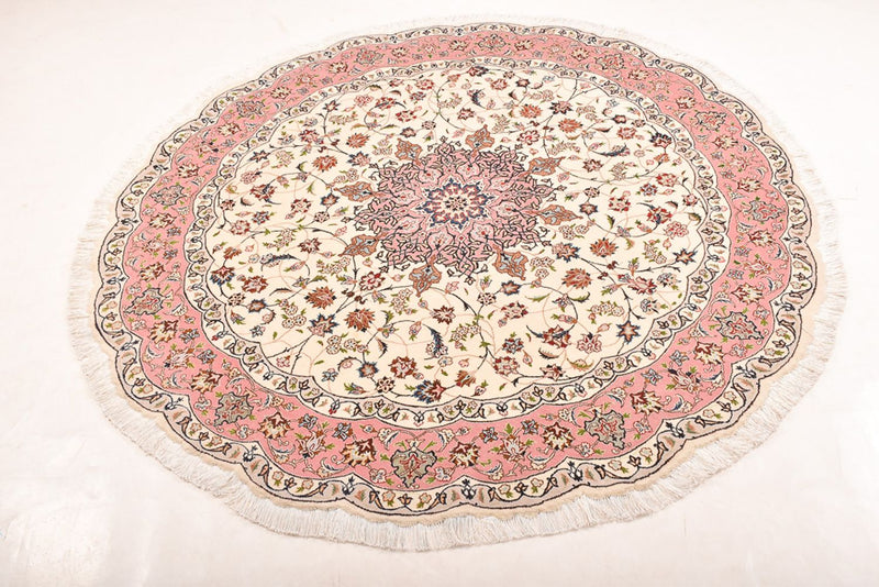 Perserteppich - Täbriz - Royal rund  - 200 x 200 cm - creme
