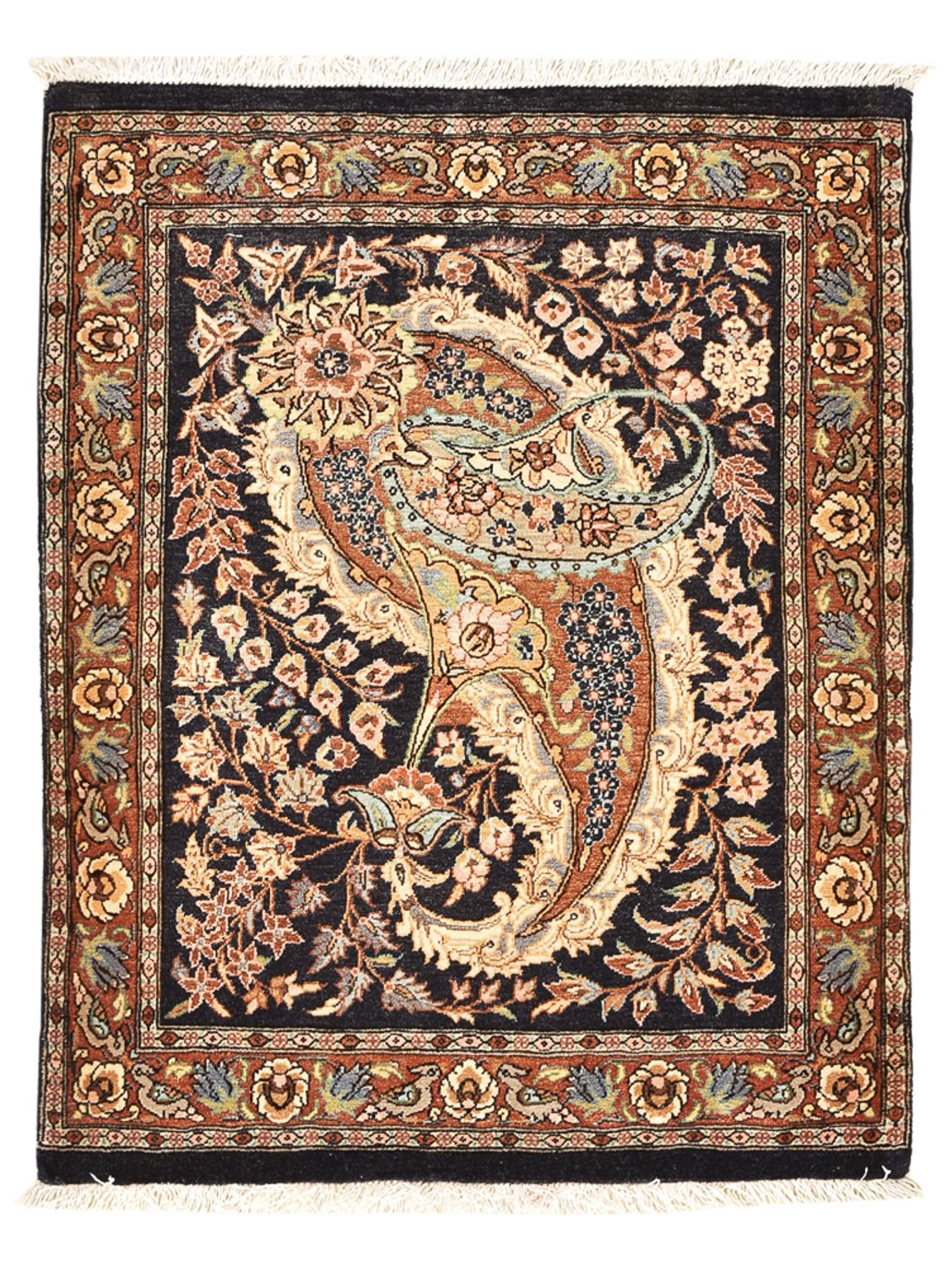 Perserteppich - Ghom - 77 x 60 cm - mehrfarbig