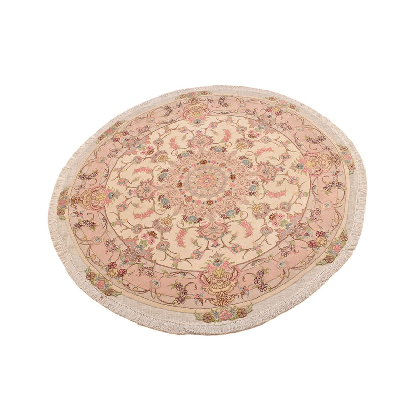 Perserteppich - Täbriz - Royal rund  - 143 x 143 cm - lachs