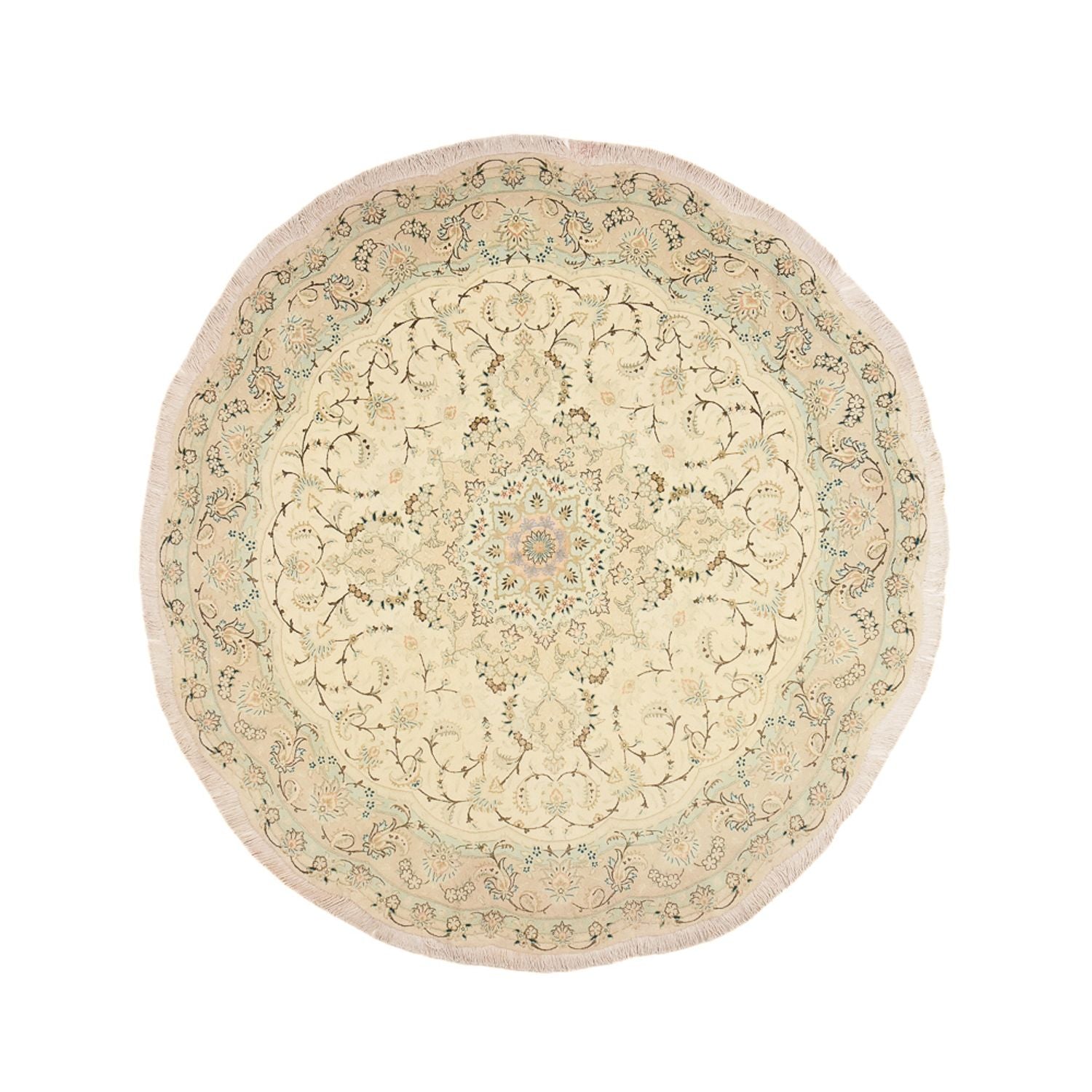 Perserteppich - Täbriz - Premium rund  - 200 x 200 cm - sand