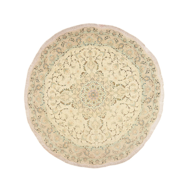 Perserteppich - Täbriz - Premium rund  - 200 x 200 cm - sand