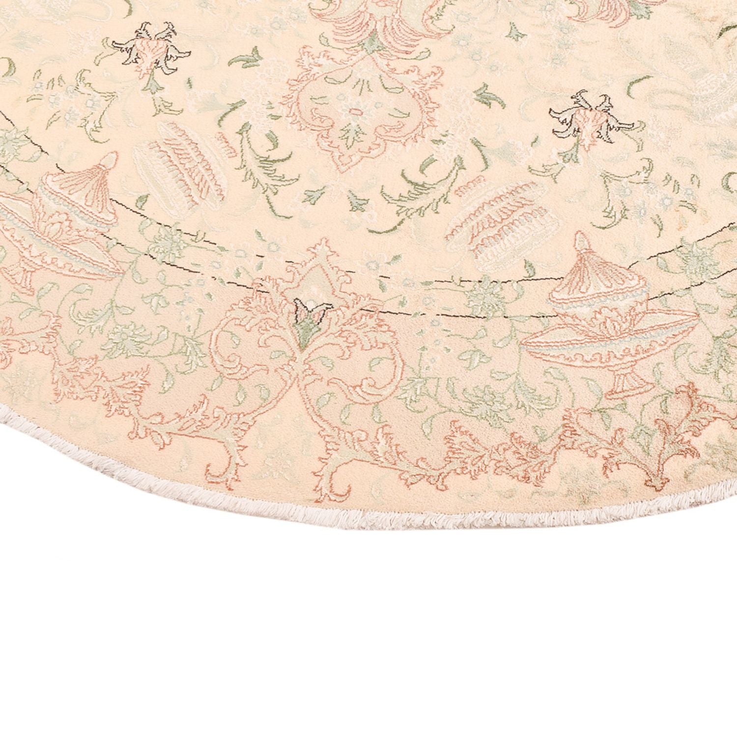 Perserteppich - Täbriz - Royal rund  - 200 x 200 cm - beige