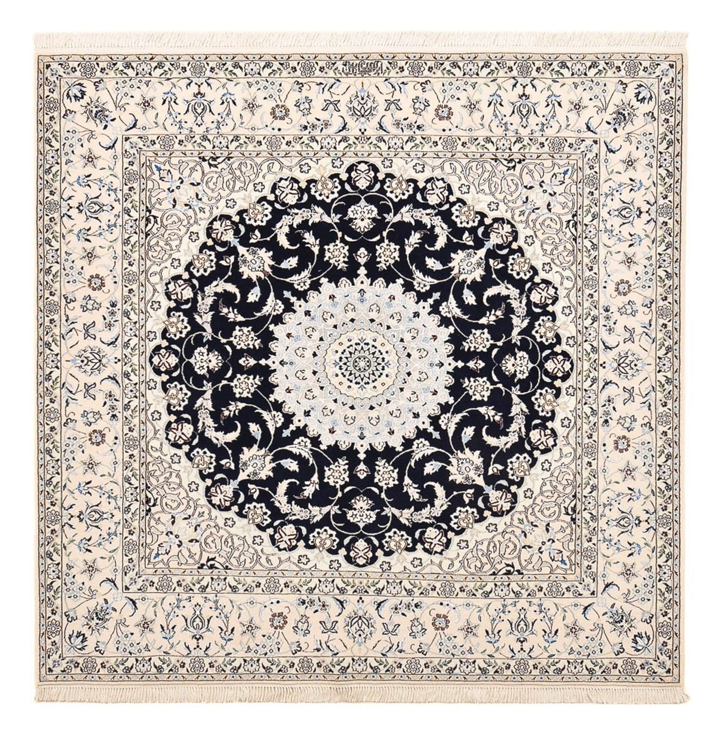 Perserteppich - Nain - Premium quadratisch  - 181 x 178 cm - dunkelblau