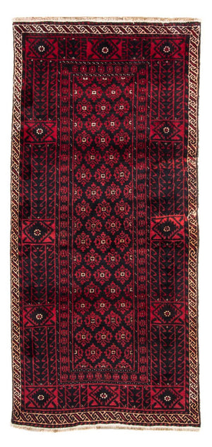 Belutsch Teppich 222 x 110 cm - dunkelrot