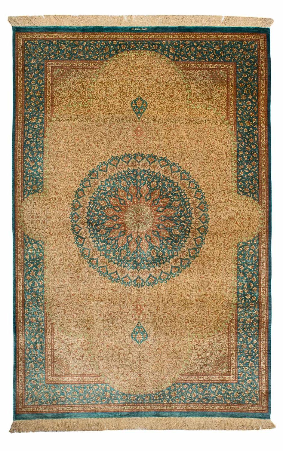 Seidenteppich - Ghom Seide - Premium 188 x 130 cm Teppichbrücke