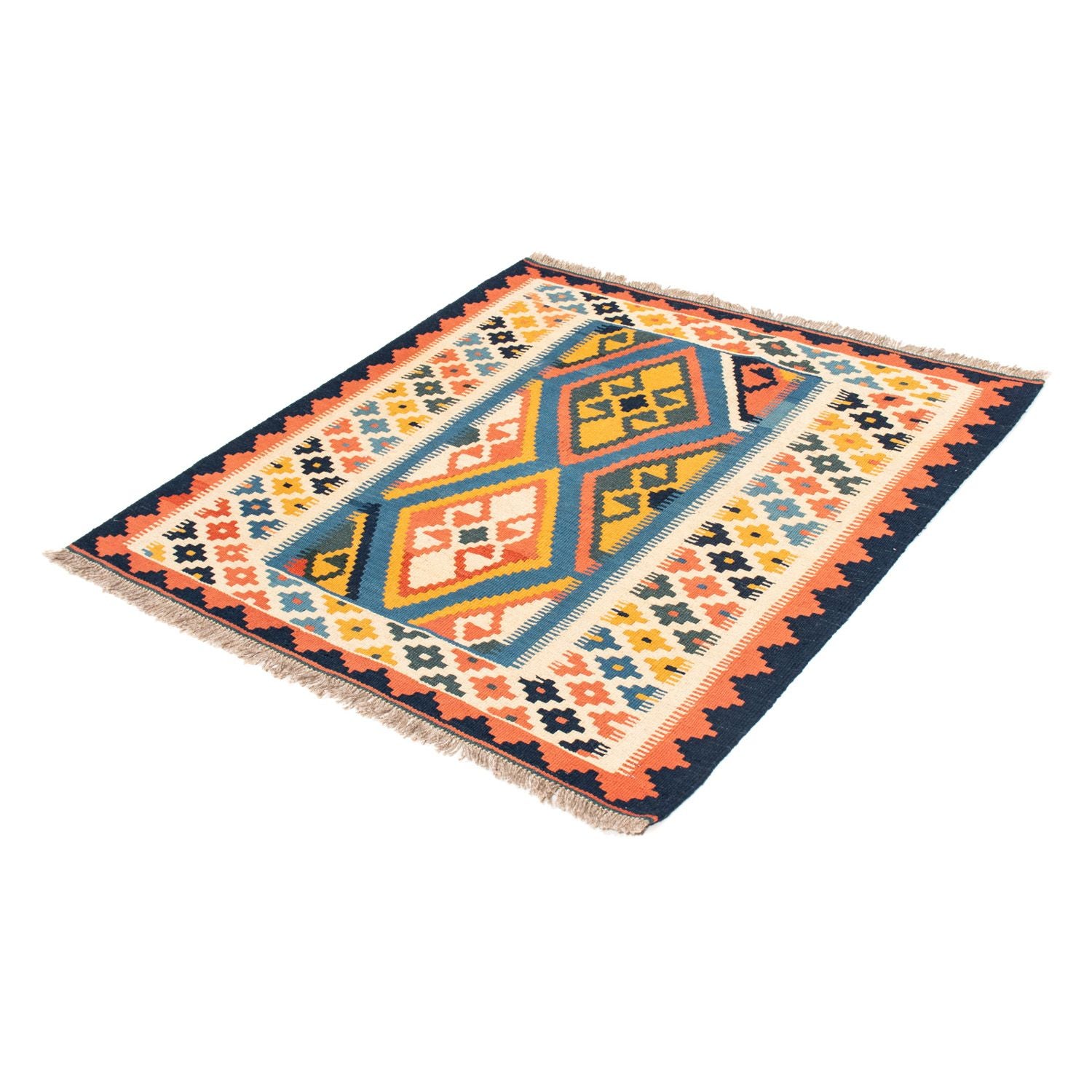 Kelim Teppich - Oriental 103 x 100 cm - blau