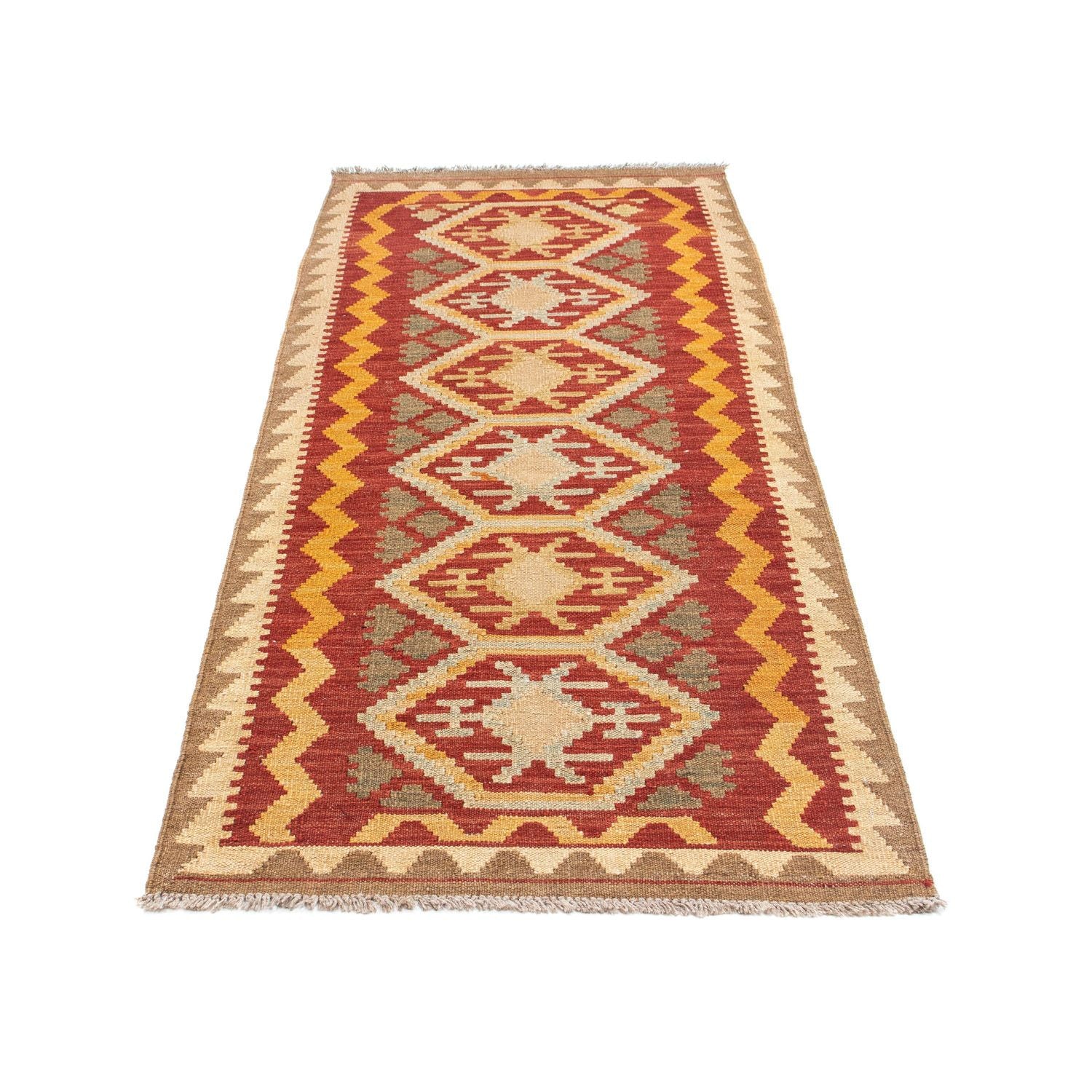 Kelim Teppich - Oriental 196 x 76 cm - hellbraun
