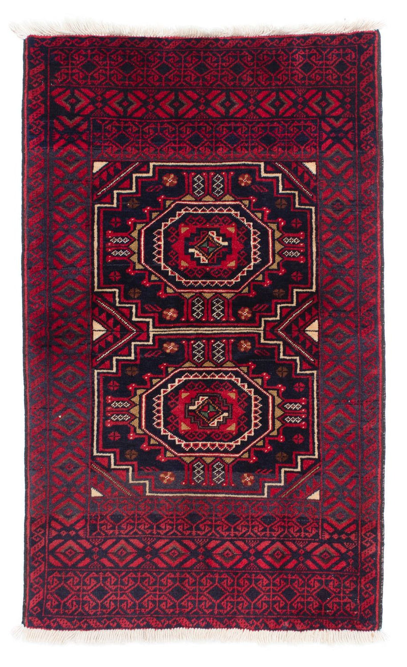 Belutsch Teppich 146 x 84 cm - dunkelrot