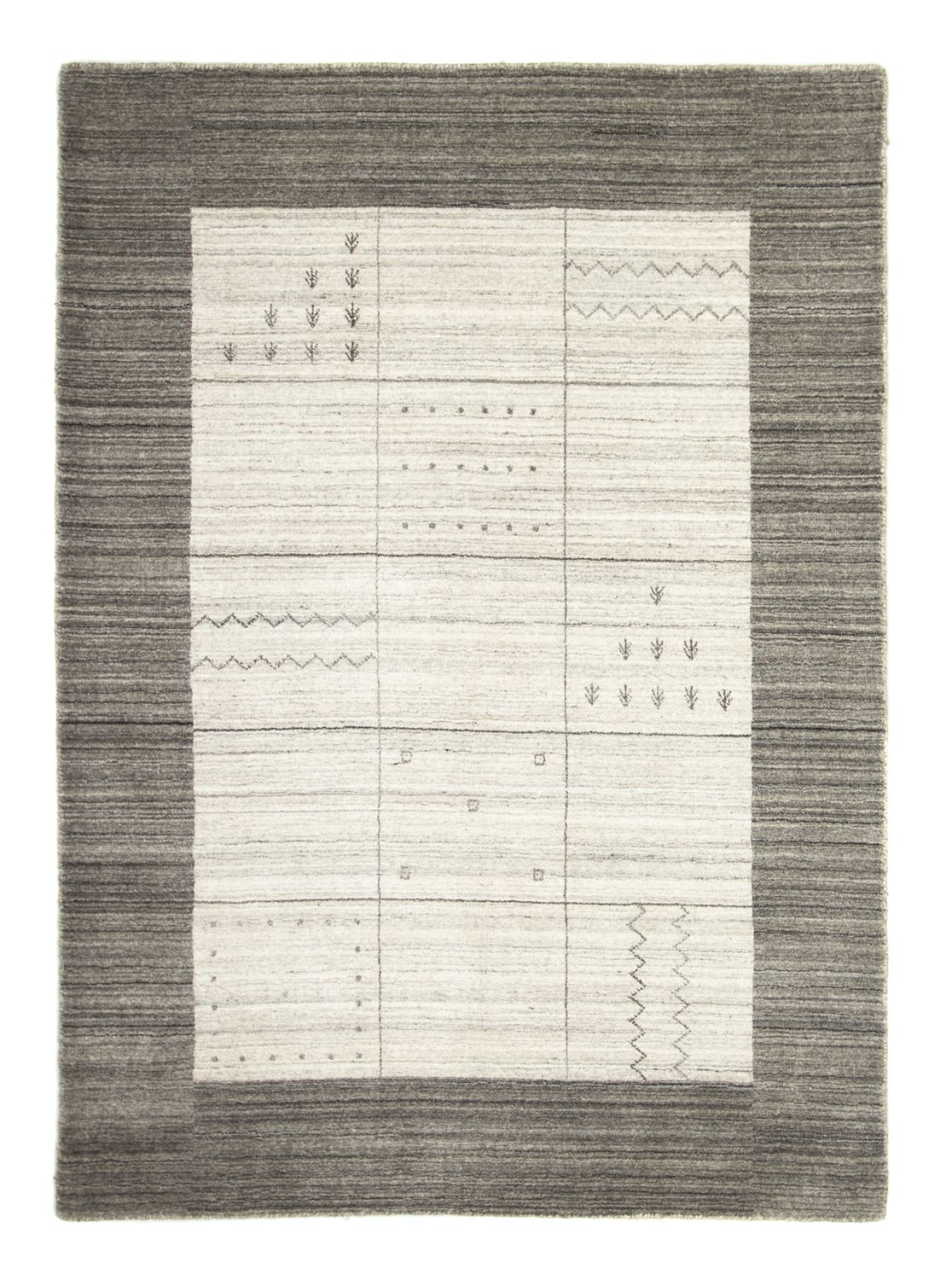 Gabbeh Teppich - Loribaft Perser 200 x 140 cm - grau