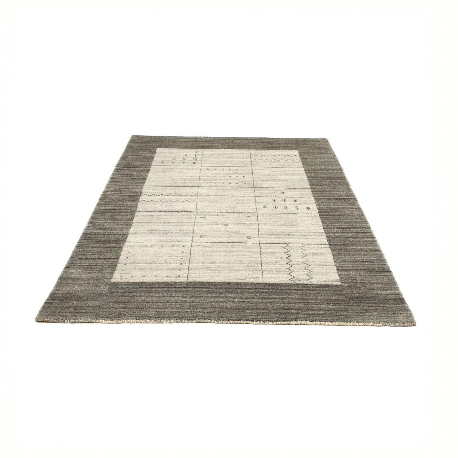Gabbeh Teppich - Loribaft Perser 200 x 140 cm - grau