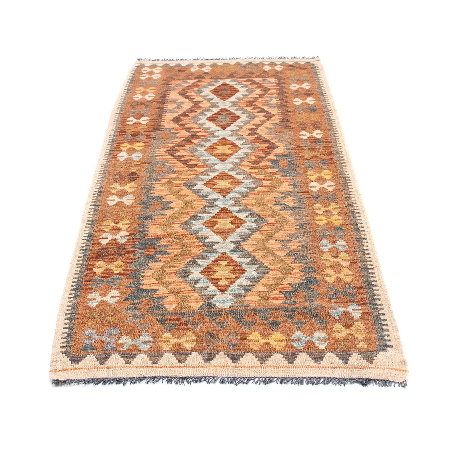 Kelim Teppich - Oriental 199 x 88 cm - hellbraun